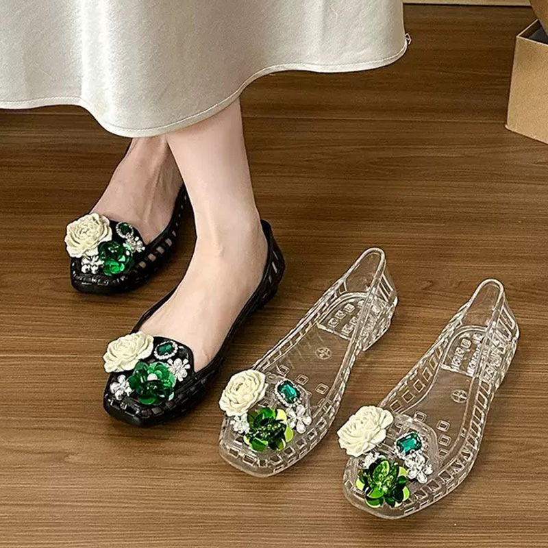 Jelly Sandal Women - Sandalias planas de lujo para mujer,