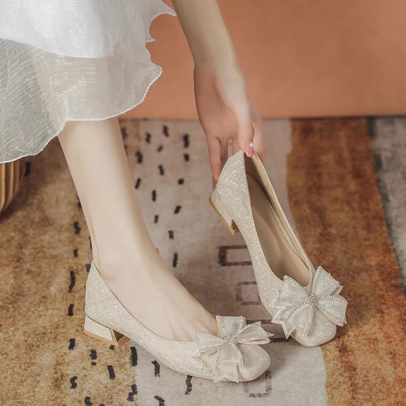 Women Shoes Heels - Zapatos de boda bajos con suela