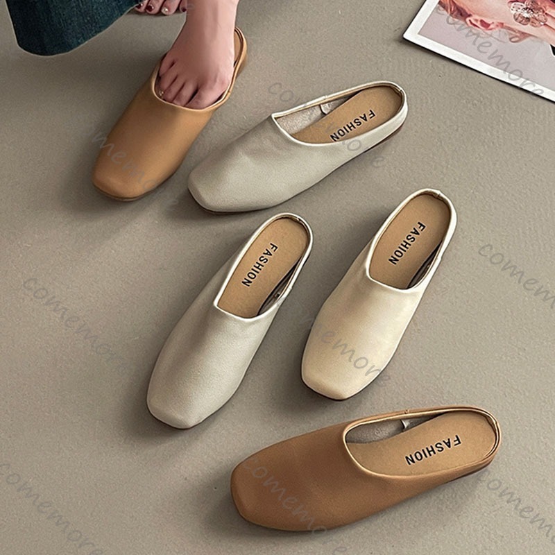 Slip On Mule Flat - Comemore, medias zapatillas Baotou con cabeza