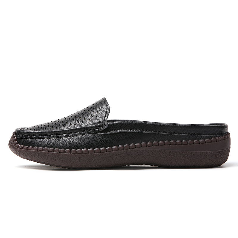 Slip On Mule Flat - Mocasines huecos para mujer, sin espalda,