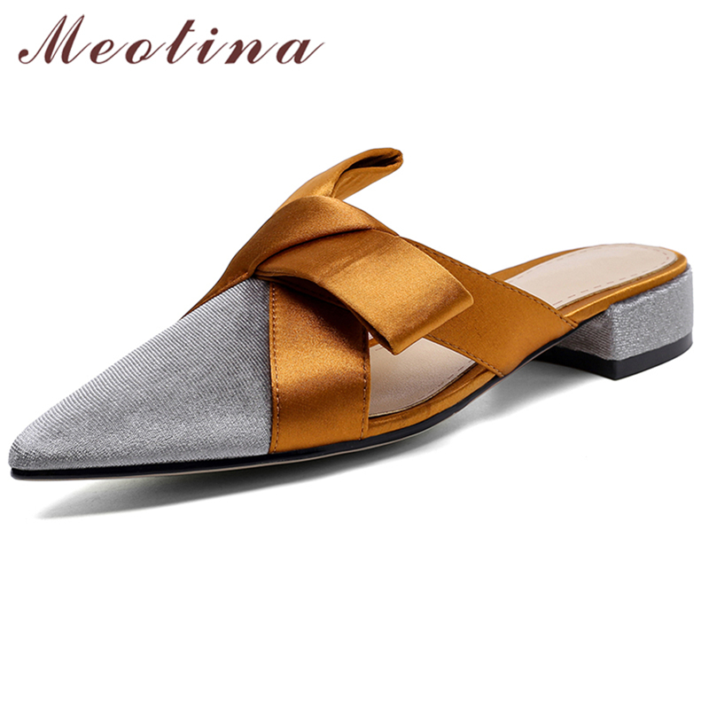 Slip On Mule Flat - Meotina-Sandalias planas de punta estrecha para