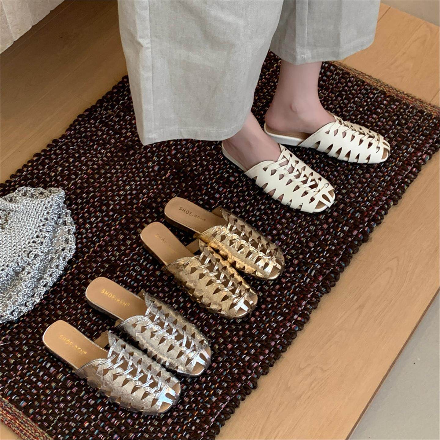 Slip On Mule Flat - Sandalias de playa de lujo para