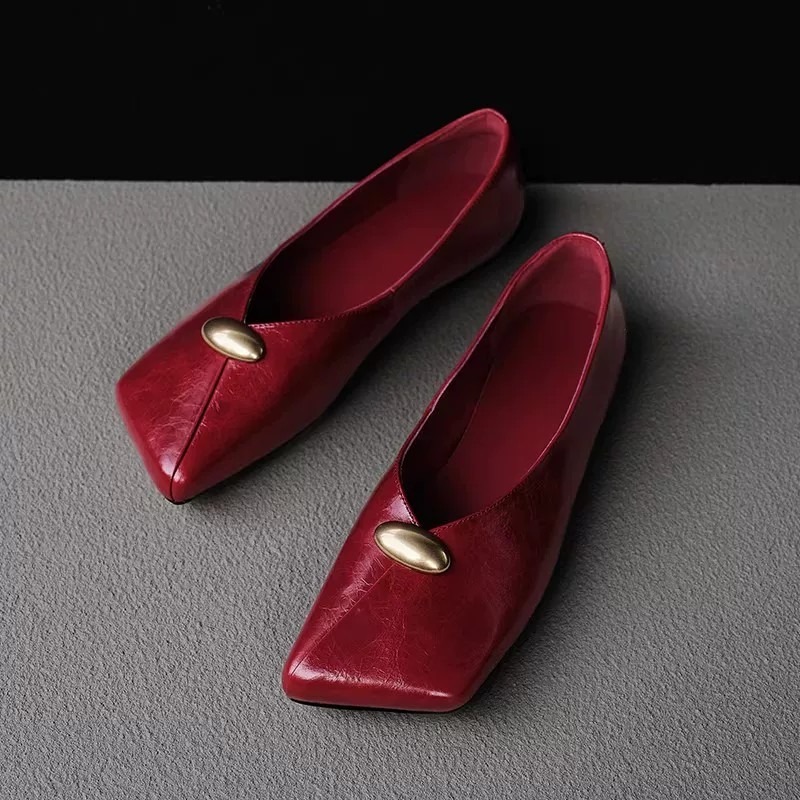 Women'S Shoes For Flat Feet - Zapatos Planos de Cuero para Mujer,