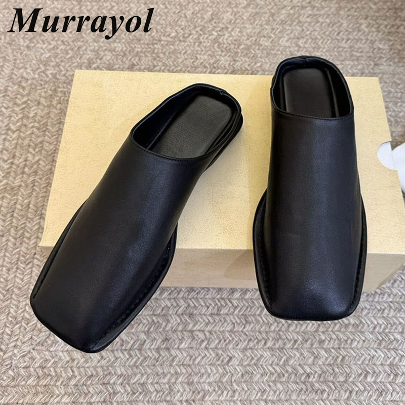 Slip On Mule Flat - Pantuflas de Mujer con Punta Cerrada,