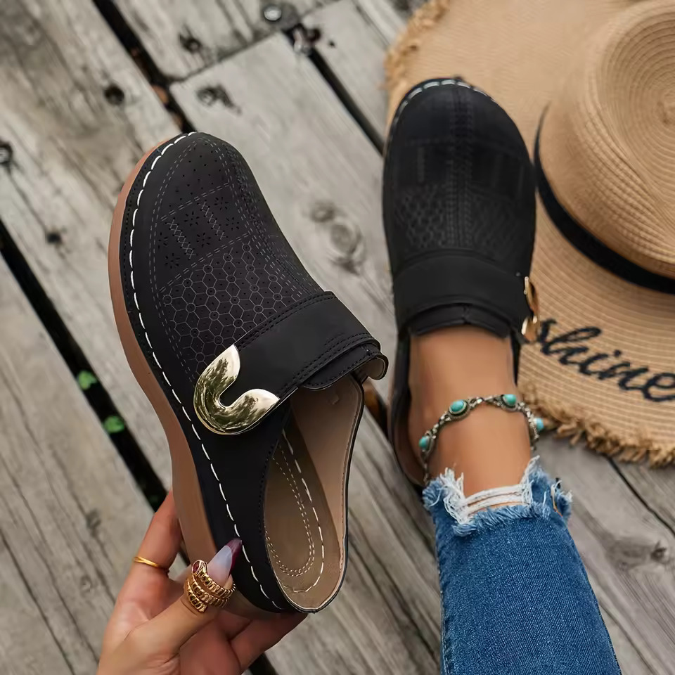 Slip On Mule Flat - Zapatos cómodos tipo mules para mujer,