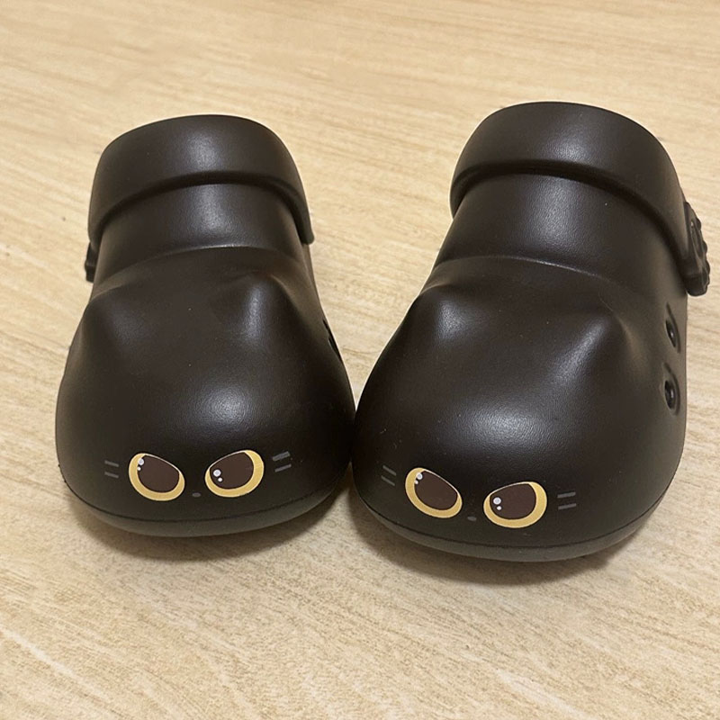 Women'S Shoes For Flat Feet - Nuevas pantuflas creativas de gato negro