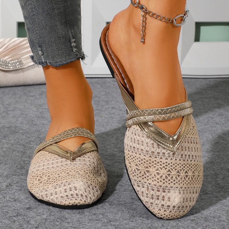Sandalias de playa cerradas de - Slip On Mule Flat reseña y precio