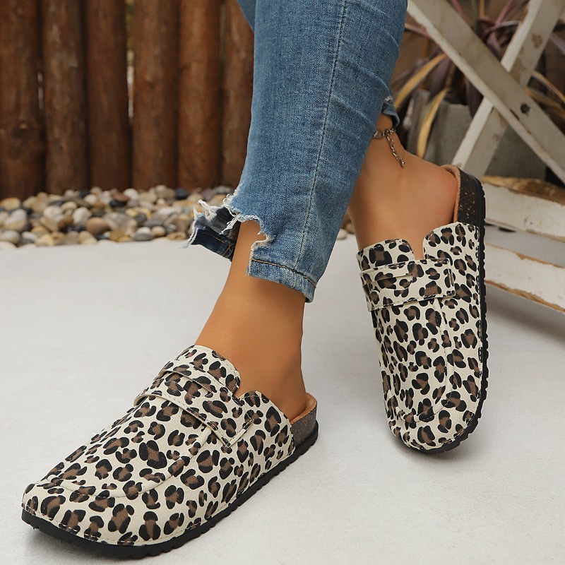 Mules con Estampado de Leopard - Slip On Mule Flat reseña y precio