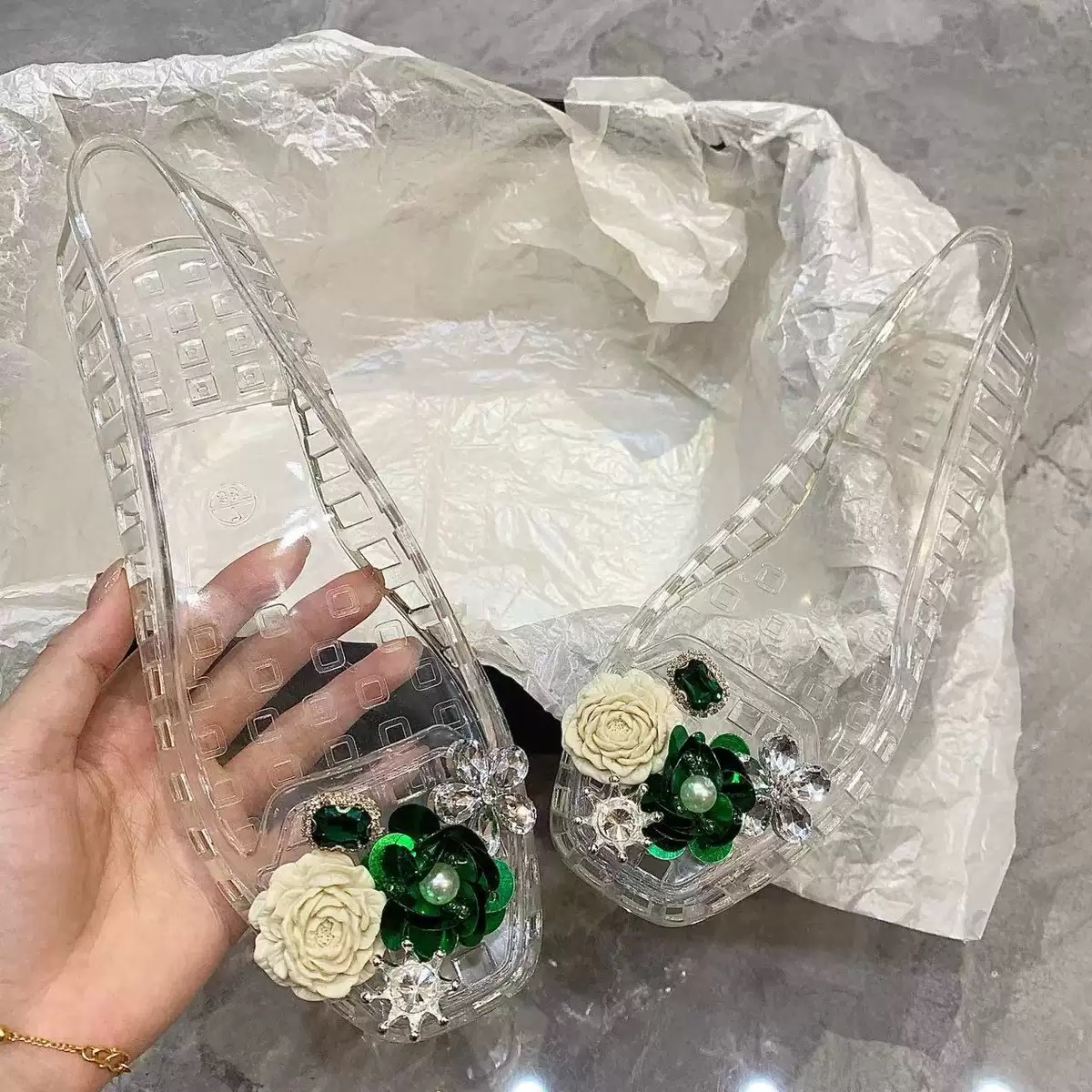 Sandalias planas de lujo para  - Jelly Sandal Women reseña y precio