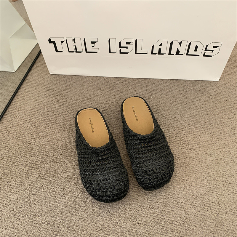 Sandalias de Rafia Tejida para - Slip On Mule Flat reseña y precio