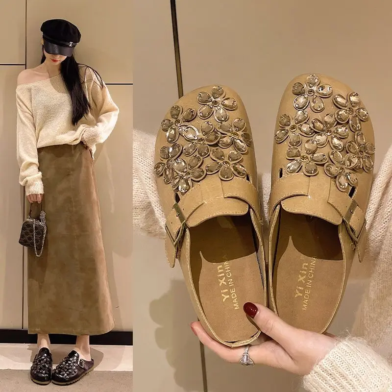 Zuecos de Mujer con Hebilla de - Slip On Mule Flat reseña y precio