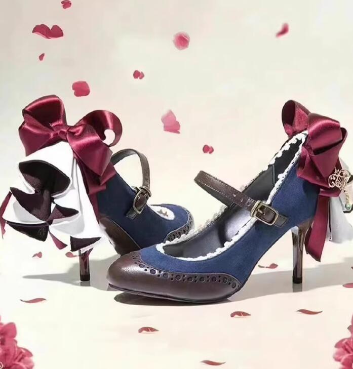 Pajarita trasera Sexy con vola - Women'S Shoes Navy Blue reseña y precio