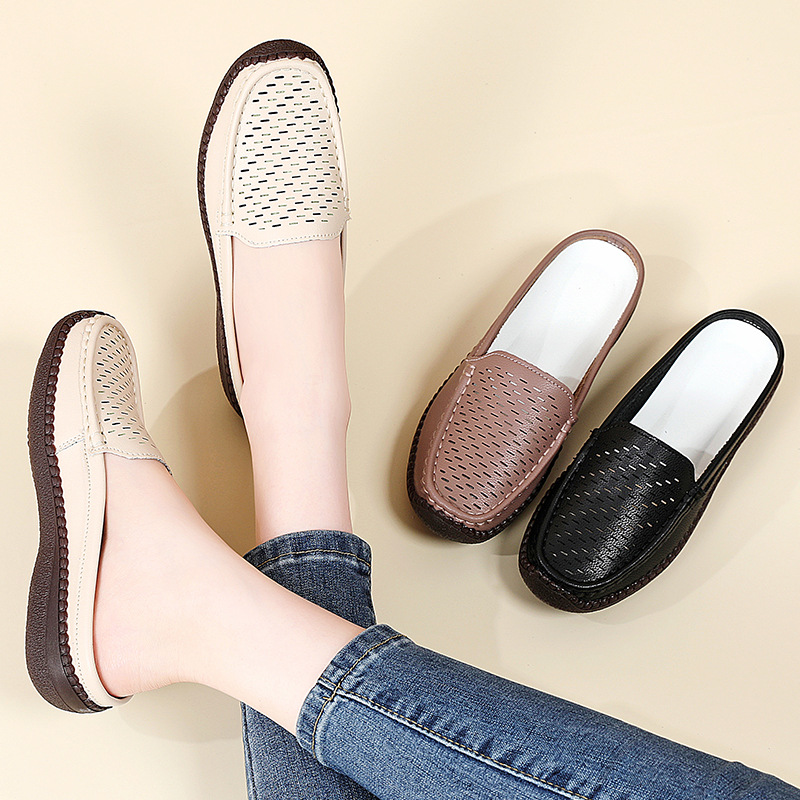 Zapatillas de cuero suave para - Slip On Mule Flat reseña y precio