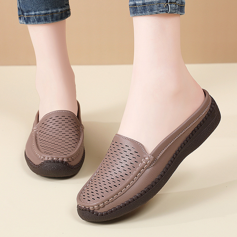 Zapatillas de cuero suave para - Slip On Mule Flat reseña y precio