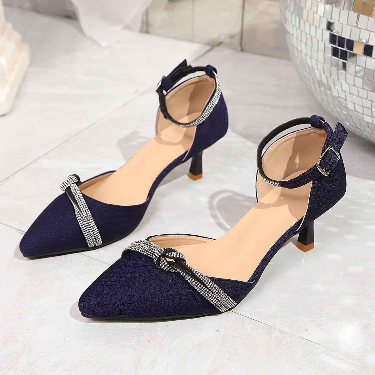 Zapatos de Tacón de Aguja con  - Women'S Shoes Navy Blue reseña y precio